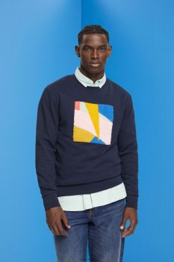 Esprit Men Applique sweatshirt Navy Sweatshirts & Hoodies D2B4J4882