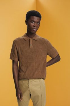 Esprit Men Boucle polo shirt Pale Khaki Polos D2B4J4702