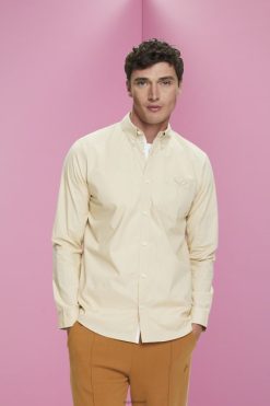 Esprit Men Button-down cotton shirt Beige Shirts D2B4J4659