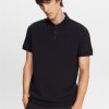 Esprit Men Cotton Mesh Polo Shirt Black Polos D2B4J4566