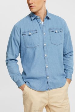 Esprit Men Denim shirt Blue Light Wash Shirts D2B4J4834