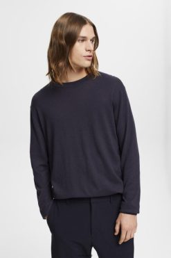 Esprit Men Fine knit jumper Navy Sweaters D2B4J4684
