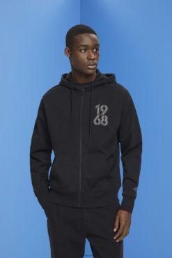 Esprit Men Full-length zip hoodie Black Sweatshirts & Hoodies D2B4J4633