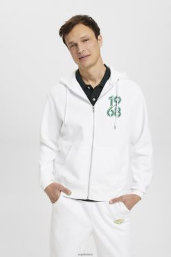 Esprit Men Full-length zip hoodie White Sweatshirts & Hoodies D2B4J4634