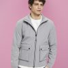 Esprit Men Herringbone softshell jacket Medium Grey Jackets D2B4J4729