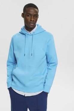 Esprit Men Hooded sweatshirt made of recycled material Turquoise Sweatshirts & Hoodies D2B4J4682