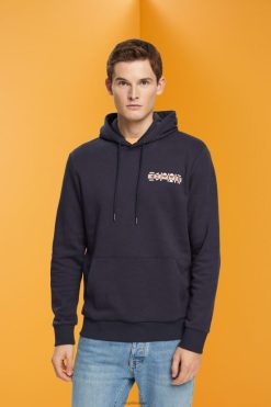 Esprit Men Hoodie with small logo print Navy Sweatshirts & Hoodies D2B4J4827