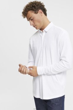 Esprit Men Jersey long sleeve, 100% cotton White Shirts D2B4J4680