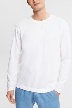 Esprit Men Jersey long sleeve top White Long Sleeve D2B4J4947