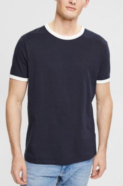 Esprit Men Jersey T-shirt Navy T-Shirts D2B4J4956