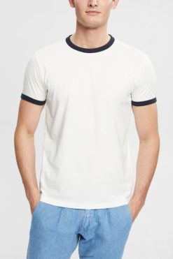Esprit Men Jersey T-shirt Off White T-Shirts D2B4J4954