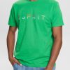 Esprit Men Jersey T-shirt with an embroidered logo Green T-Shirts D2B4J4916