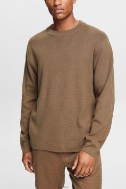 Esprit Men Knit jumper Khaki Green Sweaters D2B4J4840
