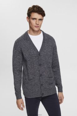 Esprit Men Knitted cardigan with buttons Navy Sweaters D2B4J4698