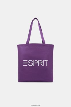 Esprit Men Logo Canvas Tote Bag Berry Purple Accessories D2B4J438