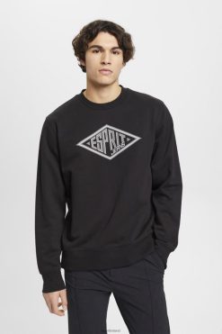 Esprit Men Logo print sweatshirt Black Sweatshirts & Hoodies D2B4J4653