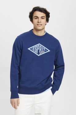Esprit Men Logo print sweatshirt Ink Sweatshirts & Hoodies D2B4J4657
