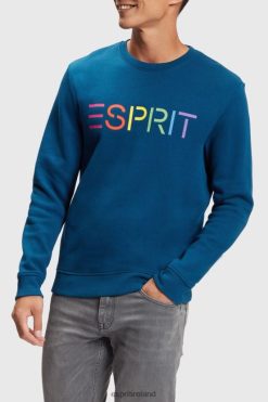 Esprit Men Logo print sweatshirt Petrol Blue Sweatshirts & Hoodies D2B4J4869
