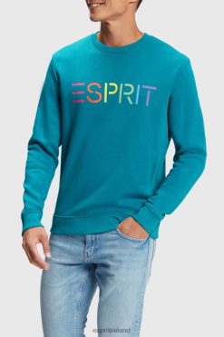 Esprit Men Logo print sweatshirt Teal Blue Sweatshirts & Hoodies D2B4J4870