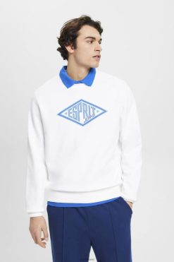 Esprit Men Logo print sweatshirt White Sweatshirts & Hoodies D2B4J4654