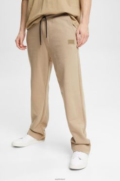 Esprit Men Made of recycled material: tracksuit bottoms with a wide leg Pale Khaki Trousers & Pants D2B4J4941