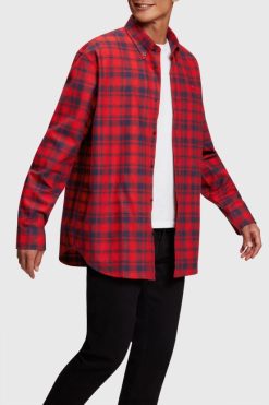 Esprit Men Plaid flannel shirt Red Shirts D2B4J4792