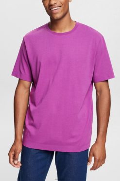 Esprit Men Plain T-shirt Violet T-Shirts D2B4J4932