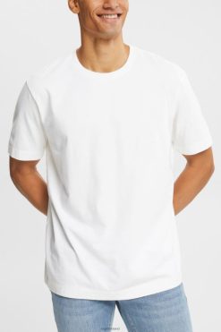 Esprit Men Plain T-shirt White T-Shirts D2B4J4929