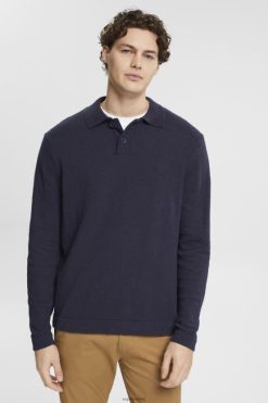 Esprit Men Polo jumper Navy Sweaters D2B4J4683