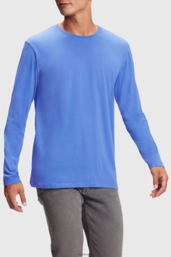 Esprit Men Regular solid jersey t-shirt Blue T-Shirts D2B4J4861