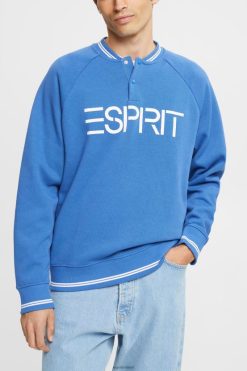Esprit Men Relaxed fit logo sweatshirt Blue Sweatshirts & Hoodies D2B4J4783