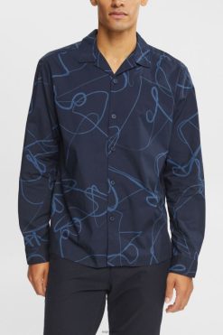 Esprit Men Shirt with a pattern Navy Shirts D2B4J4910