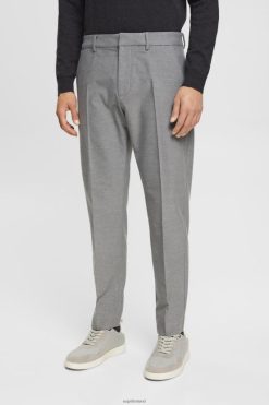 Esprit Men Slim fit flannel trousers Grey Trousers & Pants D2B4J4692