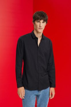 Esprit Men Slim fit shirt Black Shirts D2B4J4853