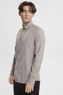 Esprit Men Slim fit shirt Dark Brown Shirts D2B4J4700
