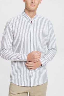 Esprit Men Striped button down shirt White Shirts D2B4J4884