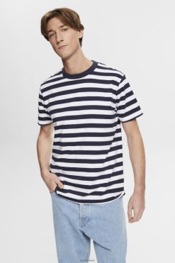 Esprit Men Striped crewneck T-shirt Navy T-Shirts D2B4J4721