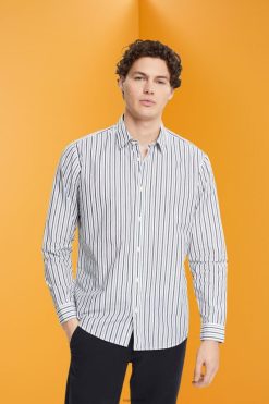 Esprit Men Striped shirt White Shirts D2B4J4786