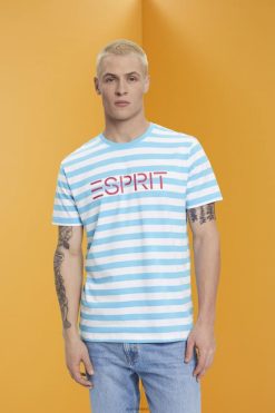 Esprit Men Sustainable cotton striped T-shirt Blue T-Shirts D2B4J4743