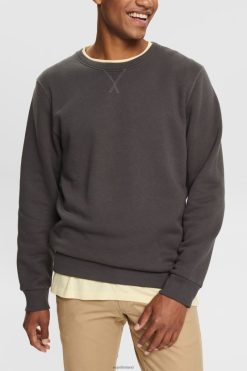 Esprit Men Sustainable crew neck sweatshirt Black Sweatshirts & Hoodies D2B4J4935