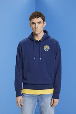 Esprit Men Sweatshirt with logo print Ink Sweatshirts & Hoodies D2B4J4650