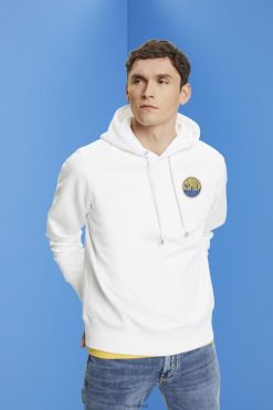 Esprit Men Sweatshirt with logo print White Sweatshirts & Hoodies D2B4J4648