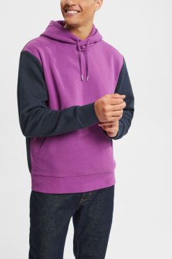 Esprit Men Two-tone hoodie Violet Sweatshirts & Hoodies D2B4J4938