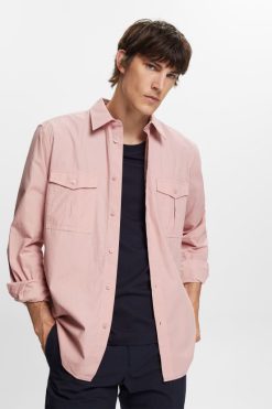 Esprit Men Utility shirt, 100% cotton Old Pink Shirts D2B4J4573