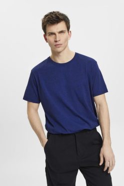 Esprit Men Washed-effect T-shirt Ink T-Shirts D2B4J4754