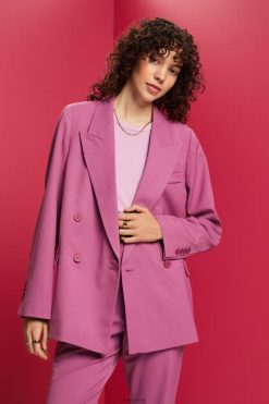 Esprit Women Blazers Woven Violet Coats D2B4J4133