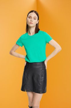 Esprit Women Cotton crewneck t-shirt Light Green T-Shirts D2B4J4458