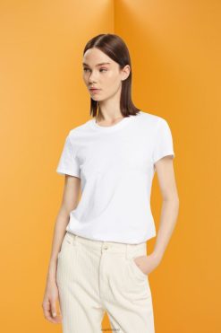 Esprit Women Cotton crewneck t-shirt White T-Shirts D2B4J4456