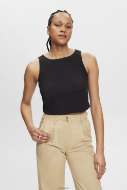 Esprit Women Cropped sleeveless blouse Black Blouses D2B4J4307