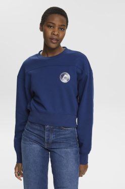 Esprit Women Cropped sweatshirt Ink Sweatshirts & Hoodies D2B4J4155
